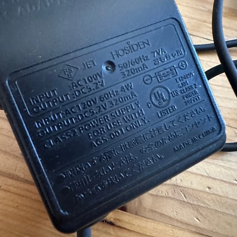 Nintendo Game Boy Advance SP AC Adapter Wall Charger AGS-002 Original OEM Black